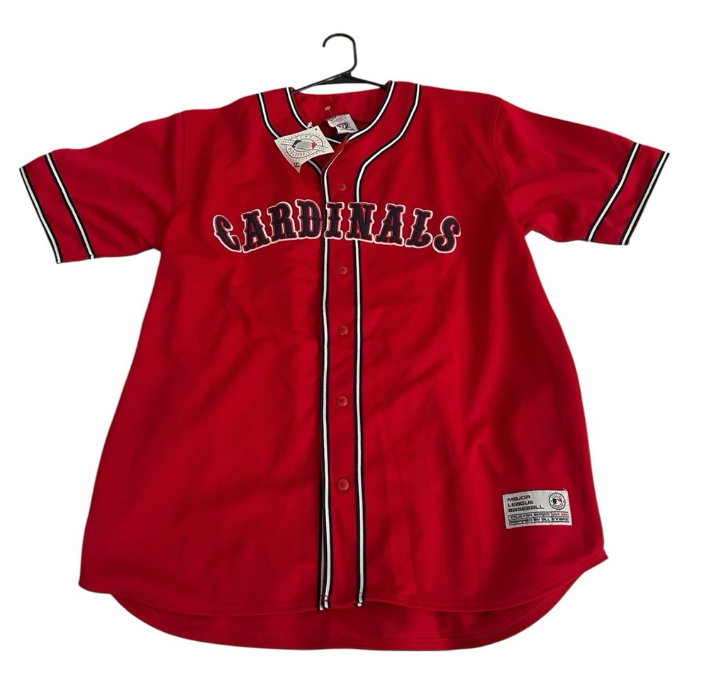St. Louis Cardinals Team MLB True Fan Sewn Baseball Jersey Mens Large NWT Y2K